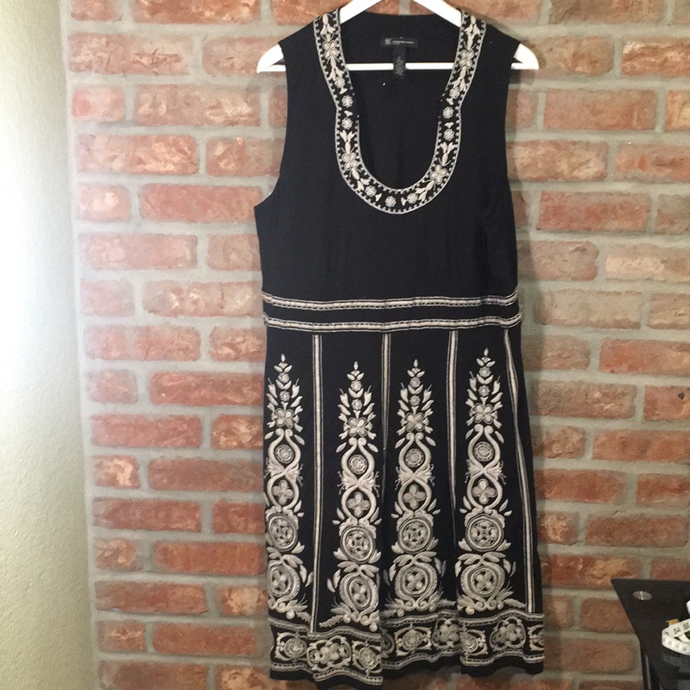 INC Woman beaded cotton black dress 3X EUC